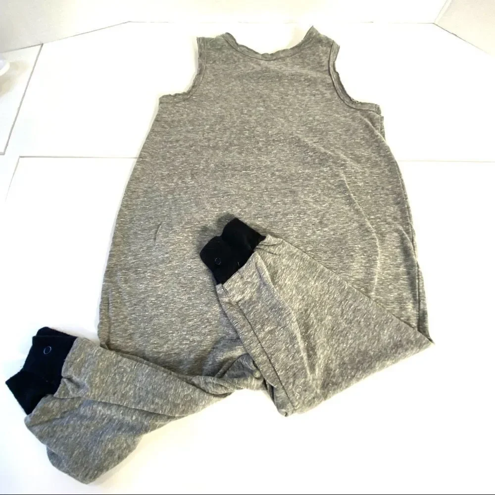 Miniville Romper Infant Gray Sleeveless “Love” Full Length Jumper Size 24 Month - Picture 5 of 11